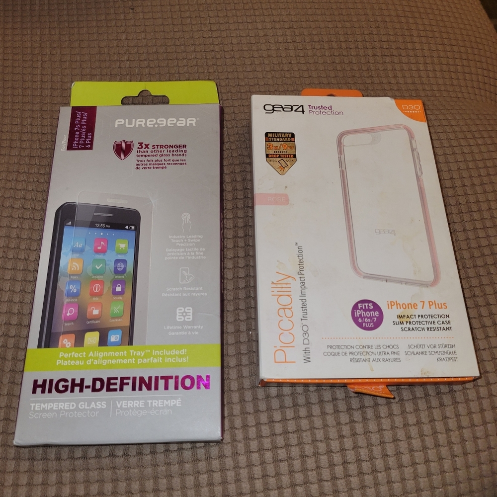 Gear4 D3O Piccadilly Case & PureGear Screen Protector for iPhone 7 Plus